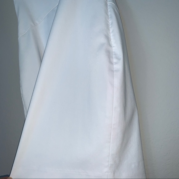 White Ruffle Keyhole Eva  Work Office Midi Dress - Picture 11 of 13